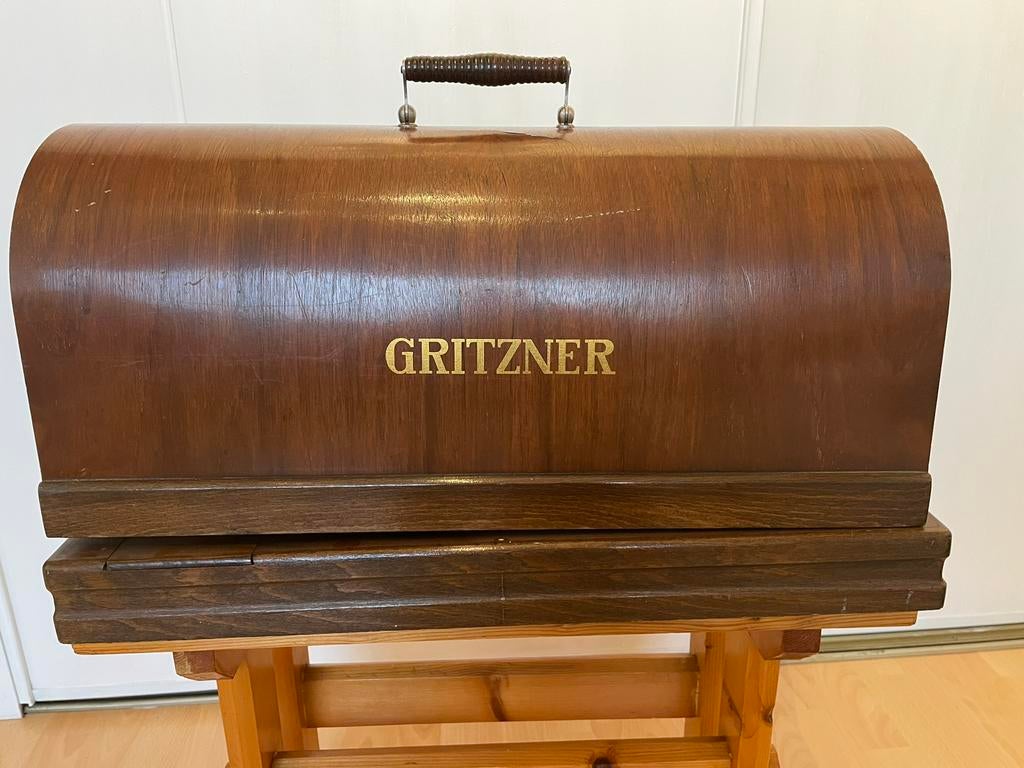 Antieke Gritzner hand naaimachine, Ophalen of Verzenden