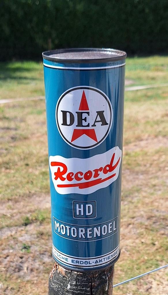 Vintage olieblik van DEA Record HD Motoröl️, motorolie️️⛽️, Ophalen of Verzenden, Gebruikt, Overige
