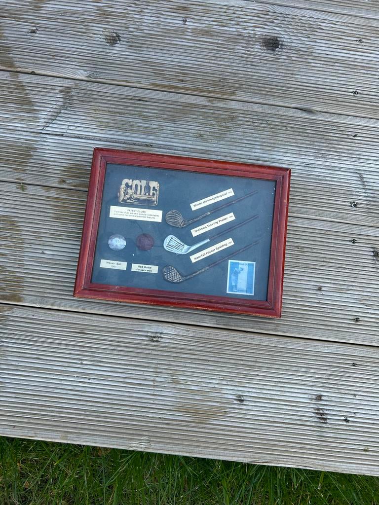 Wanddecoratie golfclubs en ballen, Ophalen, Gebruikt