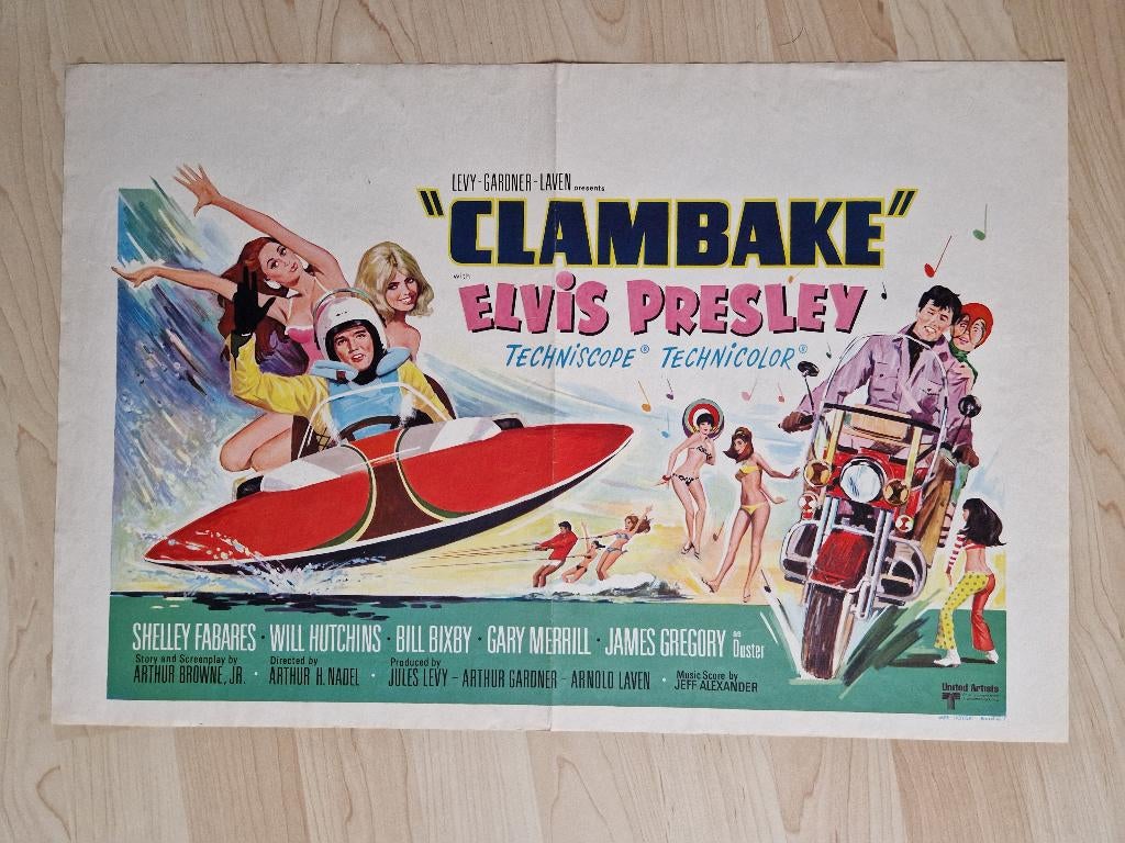filmaffiche Elvis Presley Clambake 1967 filmposter, Verzamelen, Posters, Rechthoekig Liggend, Ophalen of Verzenden, Zo goed als nieuw