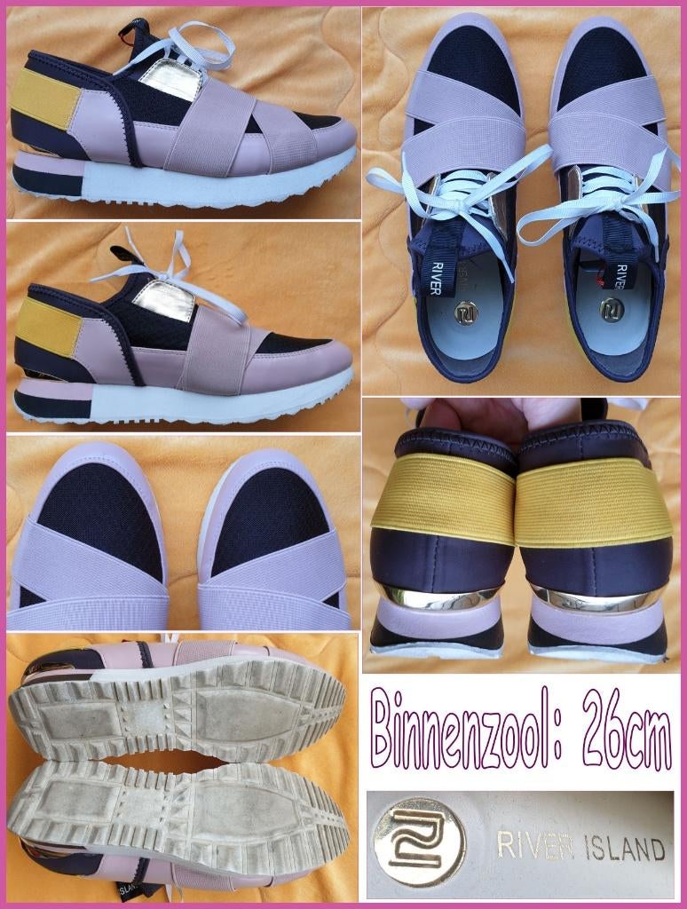RIVER ISLAND gekleurde sneakers maat 40 zgan, Overige kleuren, River Island, Ophalen of Verzenden, Sneakers of Gympen