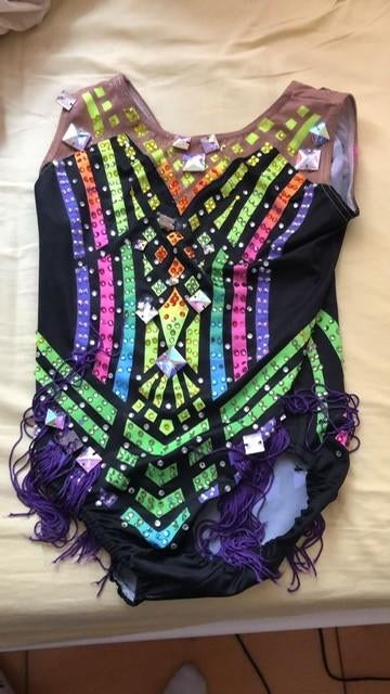 Ritmisch gimnastiek leotards, Sport en Fitness, Turnen, Maat 36 t/m 42, Ophalen of Verzenden, Gebruikt, Materiaal