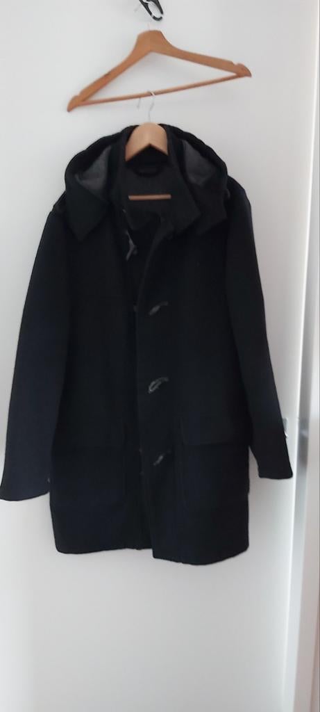 Wollen jas Heren L, Kleding | Heren, Jassen | Winter, Ophalen of Verzenden, Zo goed als nieuw, Zwart