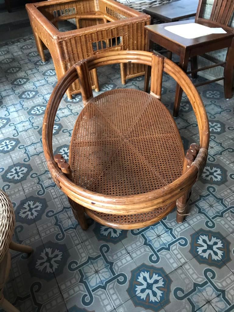 Rotan salon tafel ovaal zonder glas plaat, Huis en Inrichting, Tafels | Salontafels, Ophalen, Zo goed als nieuw, Ovaal, Overige materialen