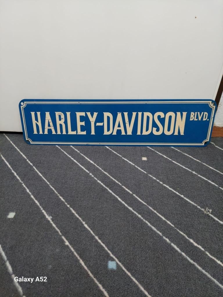 Harley Davidson bord metaal, Verzamelen, Ophalen of Verzenden, Gebruikt, Reclamebord