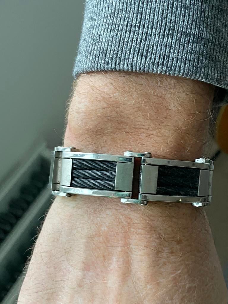 Stijlvolle Herenarmband van Staal - Modern Design, Ophalen of Verzenden, Nieuw, Zilver, Staal