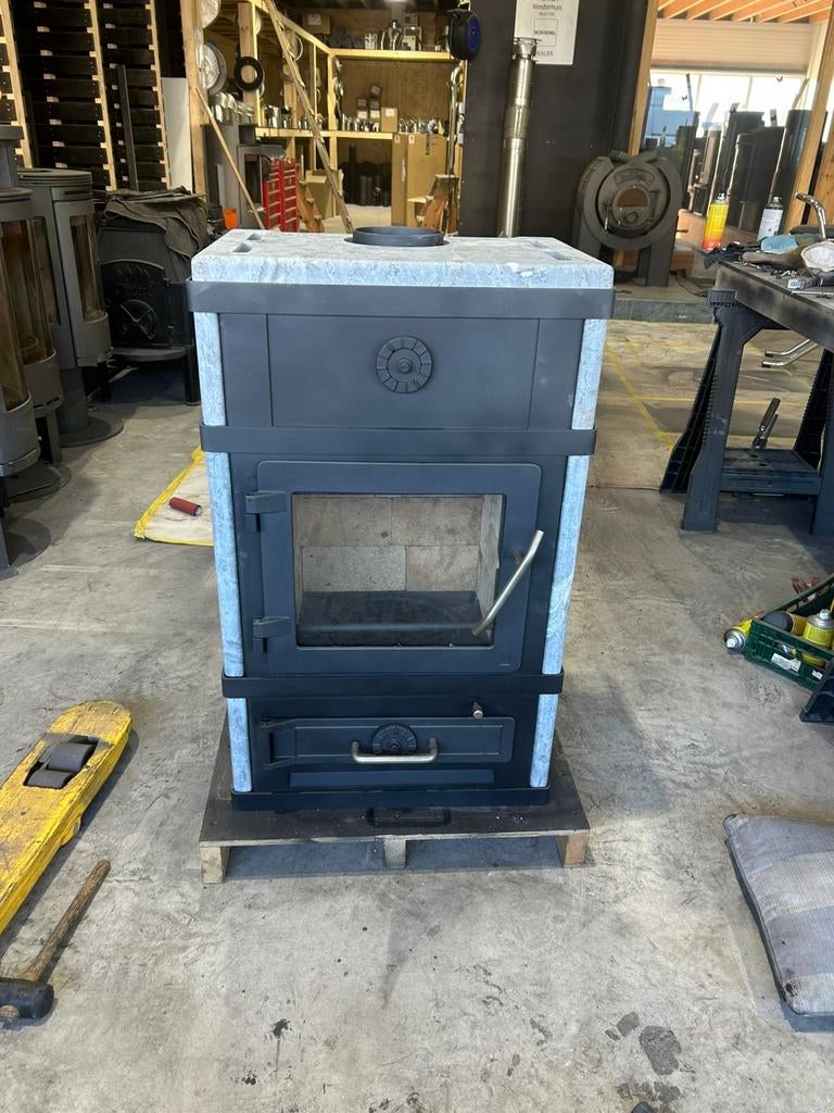 Lotus 2080 speksteen, Huis en Inrichting, Kachels, Ophalen, Gebruikt, Houtkachel, Vrijstaand