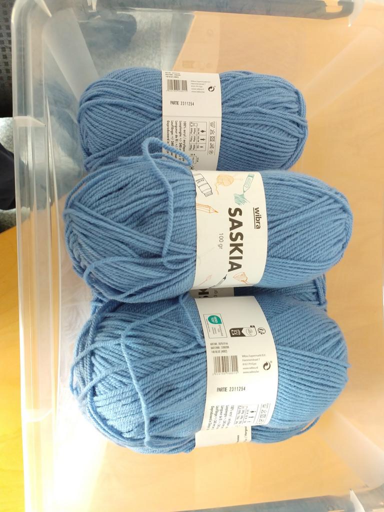 Wibra Saskia breigaren, blauw, Hobby en Vrije tijd, Ophalen, Nieuw, Breien of Haken, Wol of Garen