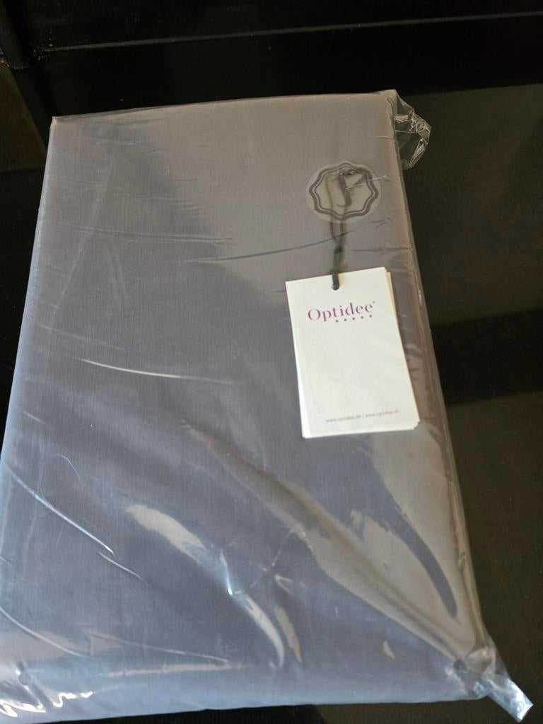 Optidee lits-jumeaux opticotton leigrijs NIEUW, Dekbedovertrek, Ophalen of Verzenden, Grijs, Nieuw