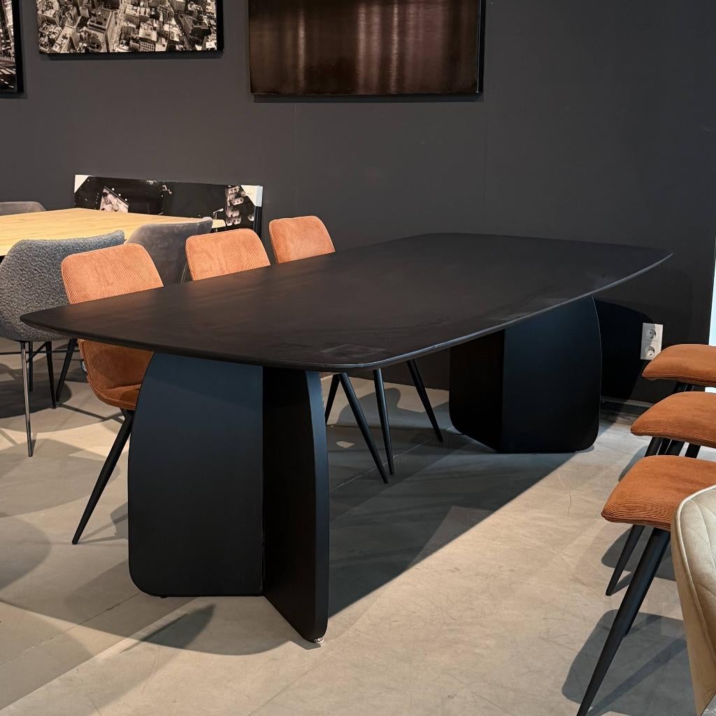 tafel japandi zwart hout 240cm breed mango nieuw!!, Ophalen, Japandi, 50 tot 100 cm, Vijf personen of meer