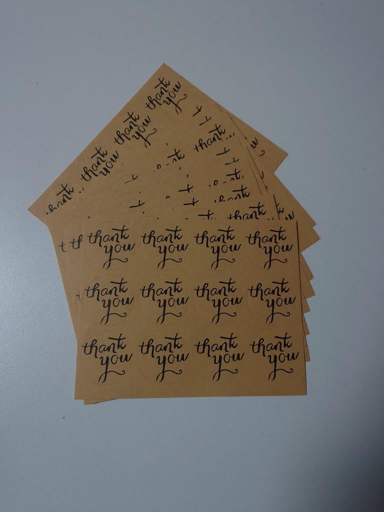 108 ronde stickers sticker bedankt Thank You NIEUW, Hobby en Vrije tijd, Stickers en Plaatjes, Ophalen of Verzenden, Nieuw