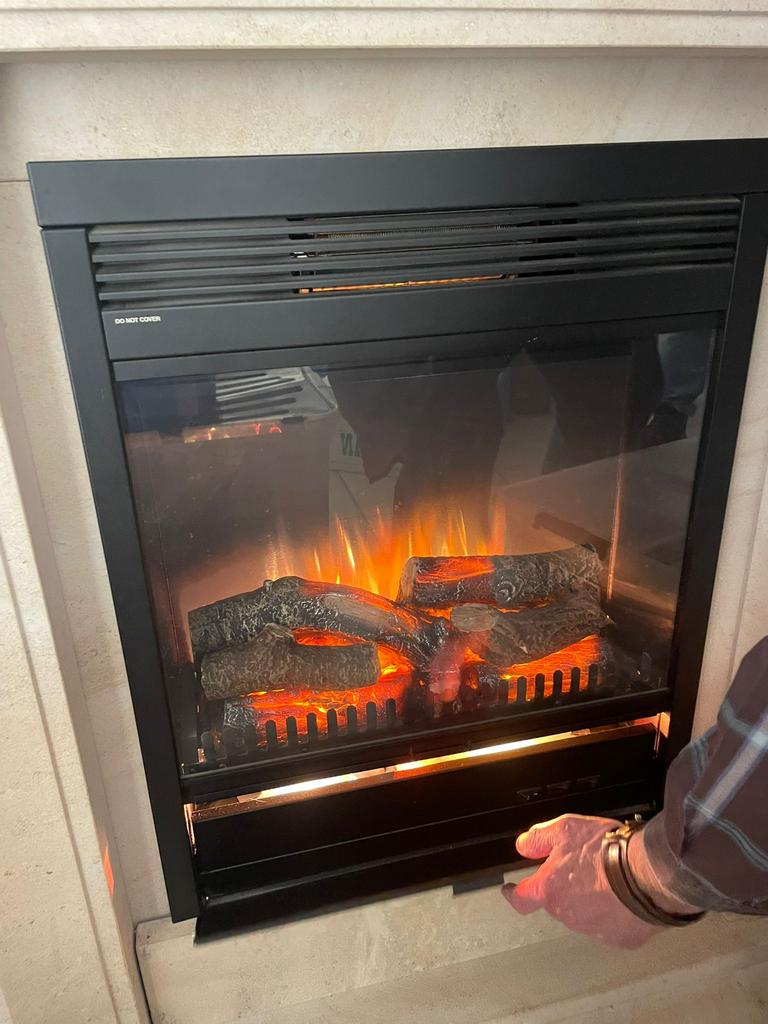 DRU elektrische inbouwhaard met afstandsbediening, Ophalen, Zo goed als nieuw, Vrijstaande haard, Elektrische haard