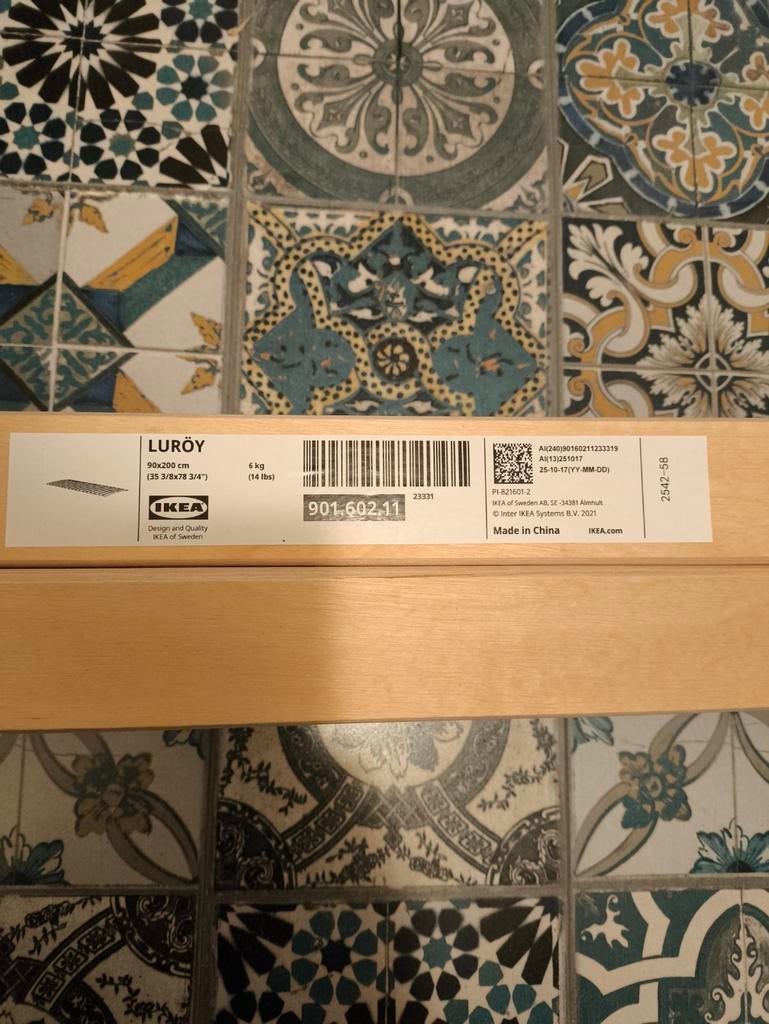 Ikea lattenbodem 90x200 cm (NIEUW), Huis en Inrichting, Stoffering | Behang, Ophalen, 75 m² of meer