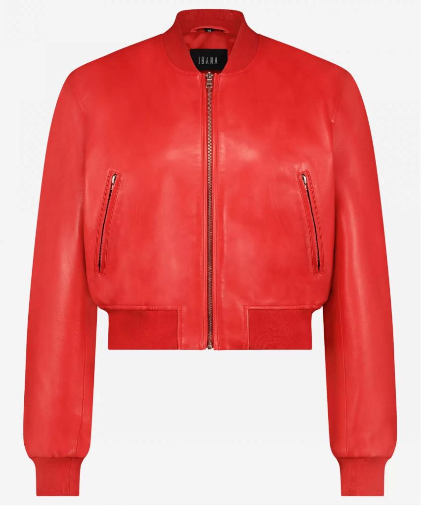 IBANA ROOD LEREN BOMBER JACK 42, Verzenden, Maat 42/44 (L), Nieuw, Rood