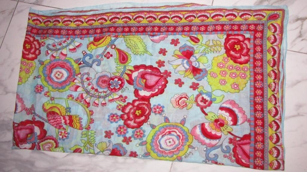 OILILY sjaal vogels, Kleding | Dames, Mutsen, Sjaals en Handschoenen, Ophalen of Verzenden, Zo goed als nieuw, Maat 42/44 (L)