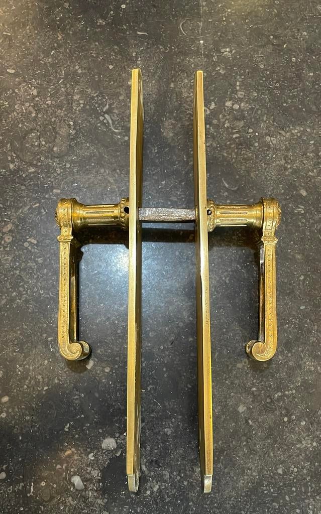 1xChique set Deurklink met Schild, Antiek 100 JAAR OUD klink, Ophalen of Verzenden