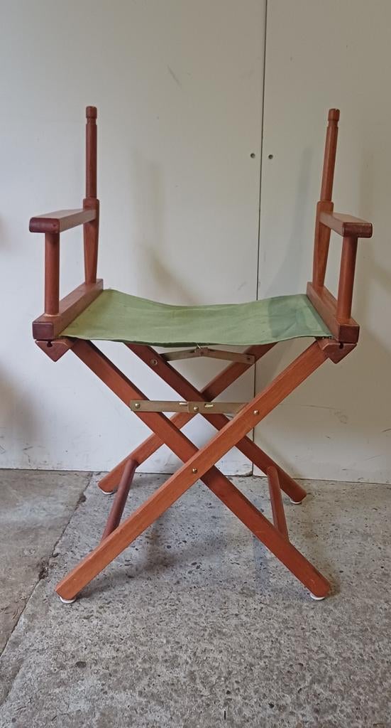 Vintage houten klapstoel regiseursstoel viskruk teak, Antiek en Kunst, Antiek | Meubels | Stoelen en Banken, Ophalen of Verzenden