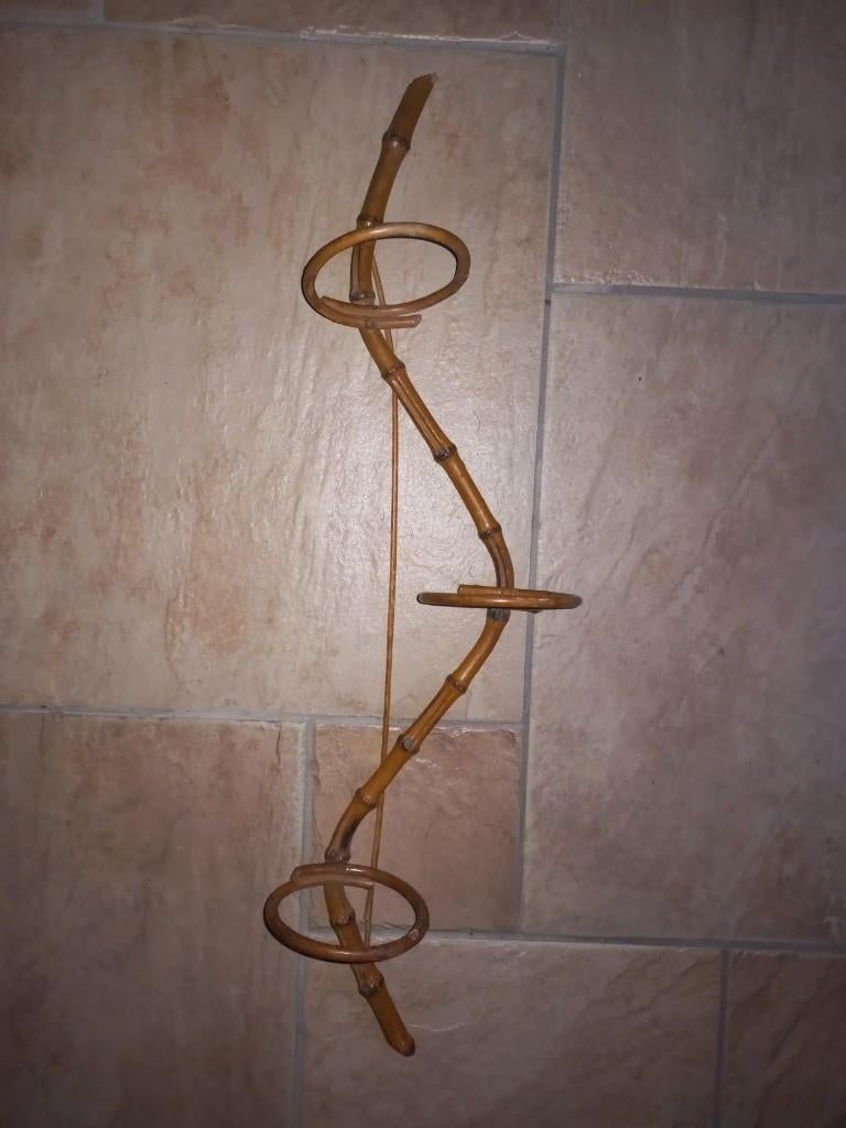 Retro plantenhanger van rotan, Ophalen of Verzenden, Huis en Inrichting