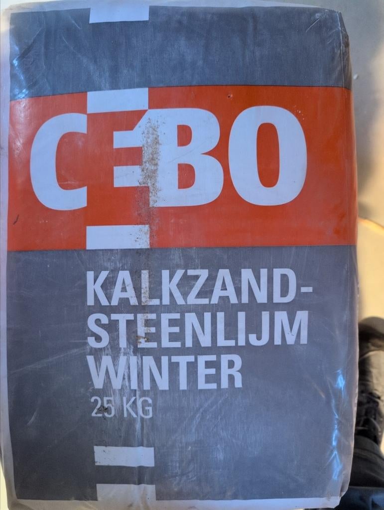 CEBO kalkzandsteen lijm winter 25kg zakken, Ophalen, Nieuw