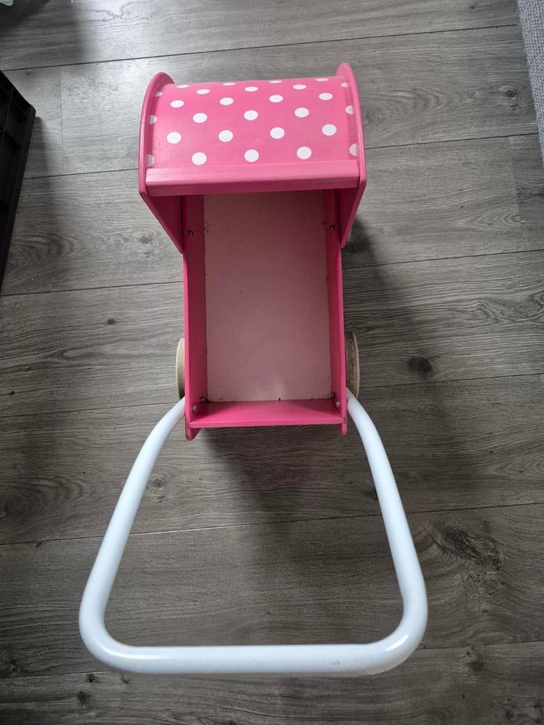 Houten poppenwagen, Ophalen, Gebruikt