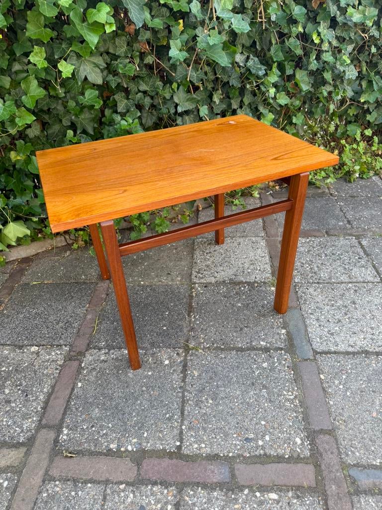 Vintage teakhouten bijzettafel, Deens design jaren 60, Ophalen