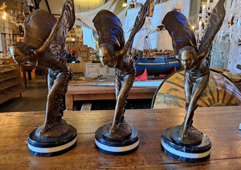 Brons Rolls Royce beeld op marmer voet 65 cm hoog zeer mooi, Antiek en Kunst, Kunst | Beelden en Houtsnijwerken, Ophalen