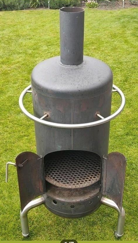 Stoere RVS terras haard/tuinhaard/houtkachel/BBQ, Tuin en Terras, Ophalen