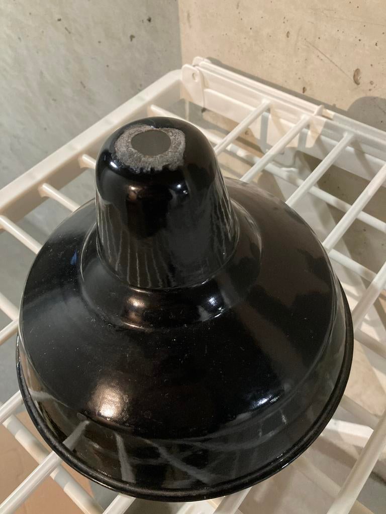 Emaille lampenkap zwart 25cm, Antiek en Kunst, Ophalen