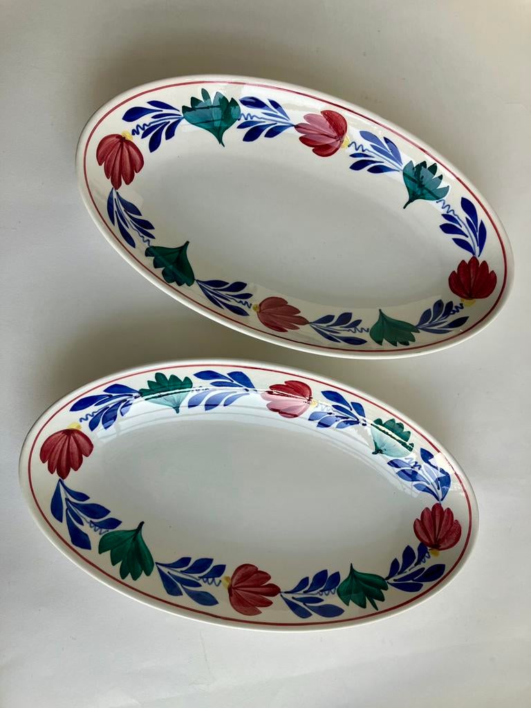 Twee antieke boerenbont beleg schaaltjes, Antiek en Kunst, Antiek | Servies los, Ophalen of Verzenden