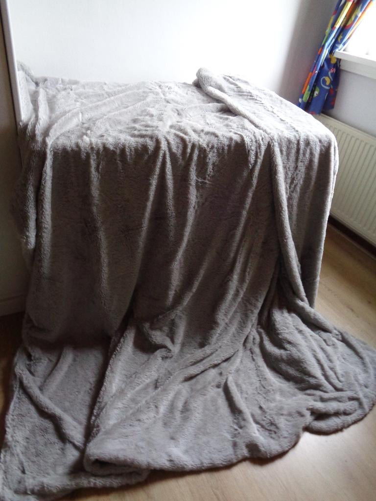 KOOPJE  Dekbedovertrek teddy grijs, Dekbedovertrek, Tweepersoons, Ophalen of Verzenden, Zo goed als nieuw