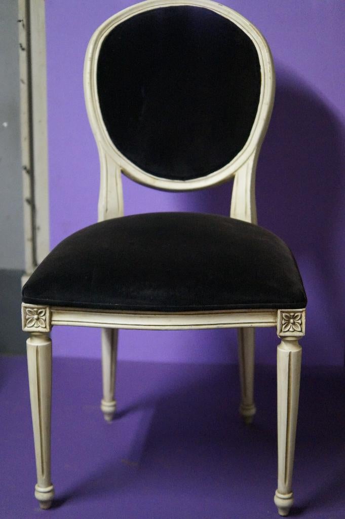 franse stoel medailon stoel, Huis en Inrichting, Stoelen, Ophalen, Gebruikt, Zwart, Eén