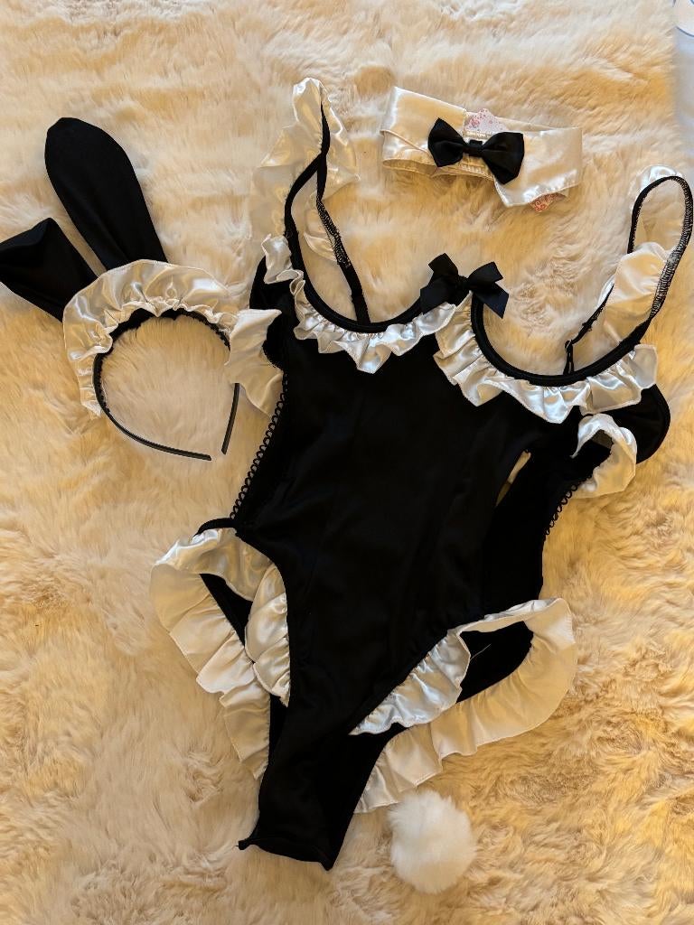 Cute Bunny Maid Cosplay Set – Black & Pink, Maat 38/40 (M), Verzenden, Nieuw, Overige thema's