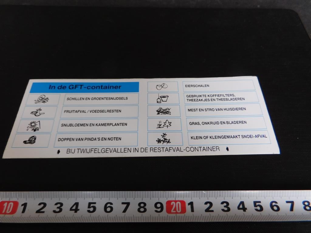 sticker In de GFT container, Ophalen, Zo goed als nieuw