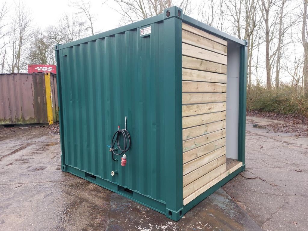 10 ft zeecontainer wasgelegenheid 2 kopsekanten, Ophalen of Verzenden