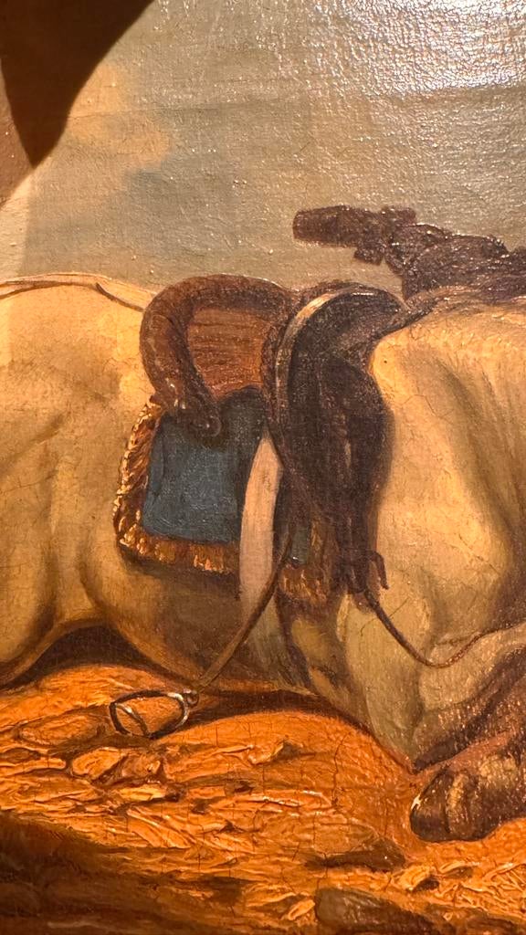 Schilderij van een man te paard, Ophalen of Verzenden