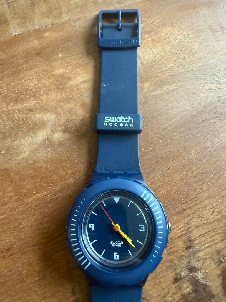 Swatch horloges, Gebruikt, Blauw, Ophalen of Verzenden, Waterdicht