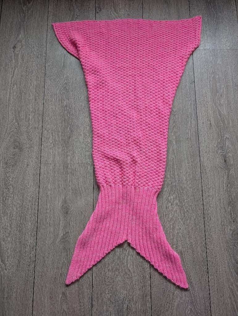 Gebreide roze zeemeermin staart / deken of visstaart, Kinderen en Baby's, Ophalen of Verzenden, Gebruikt, 122 t/m 128, Meisje