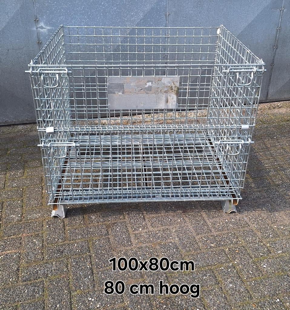 Gitterbox draadmand voor opslag, Ophalen, 100 cm of meer, Opvouwbaar, 60 cm of meer