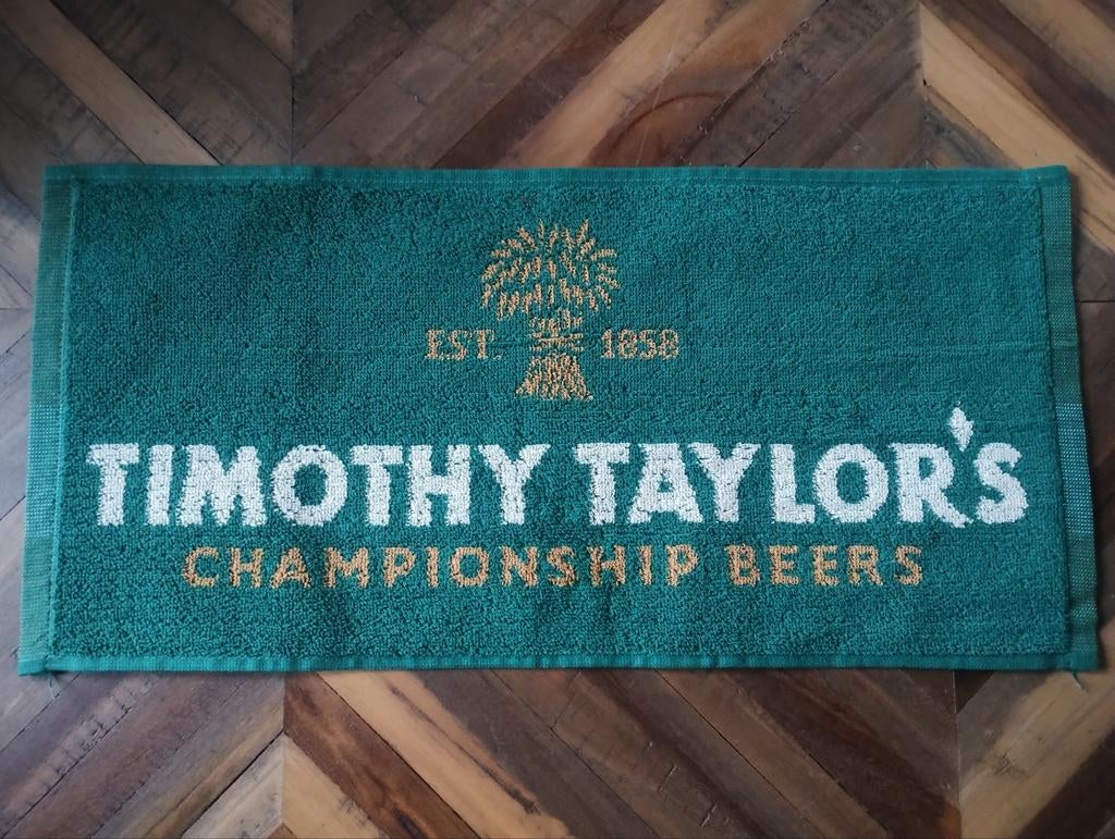 Timothy Taylor's bier bar handdoek, Verzamelen, Biermerken, Ophalen of Verzenden, Nieuw, Reclamebord, Plaat of Schild, Overige merken