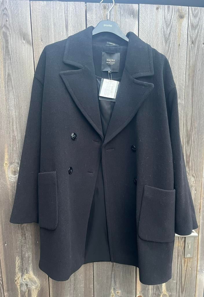 Claudia Sträter wollen jas mt 44 46, Kleding | Dames, Grote Maten, Nieuw, Jas of Mantel, Zwart, Ophalen of Verzenden