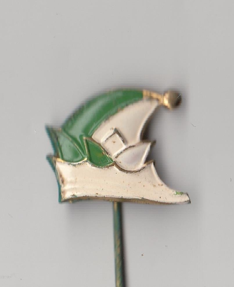 Carnaval Steek Prinsenmuts Groen speldje, Gebruikt, Niet vindbaar, Niet vindbaar, Speldje of Pin