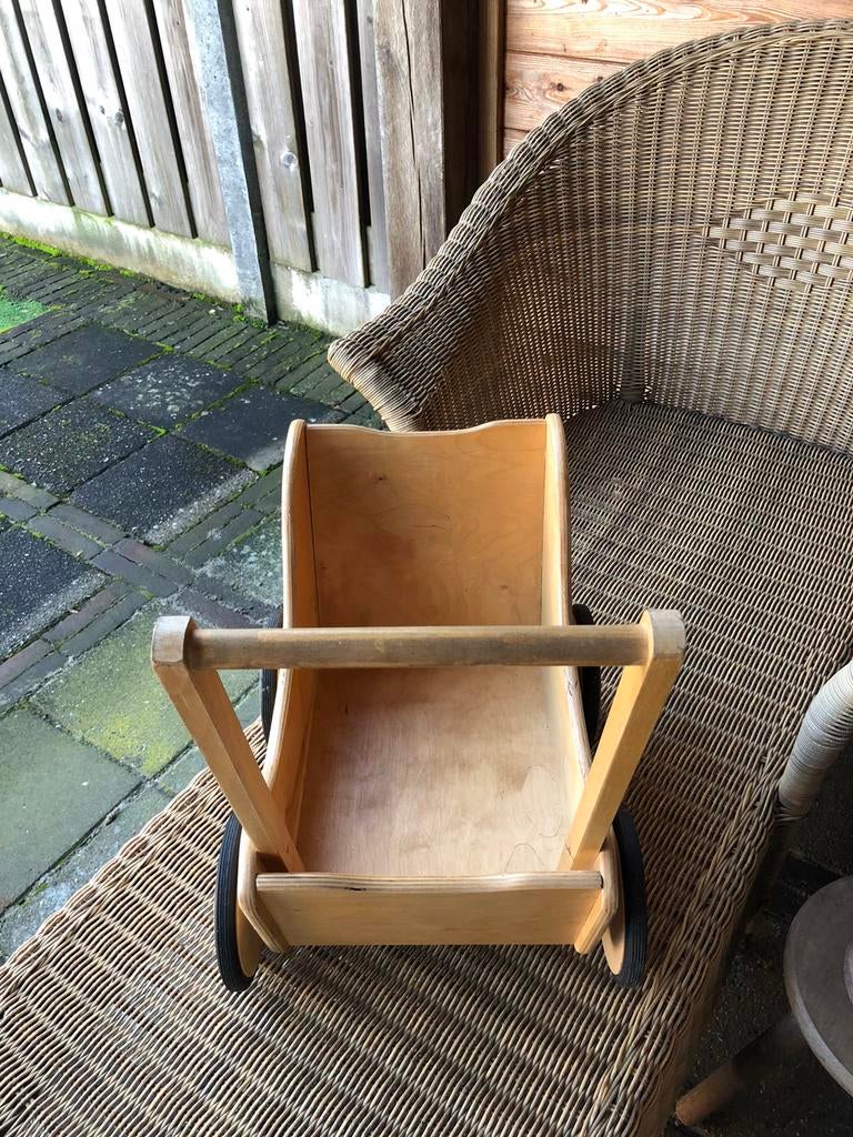 Loopwagen poppenwagen blokkenkar hout, Ophalen, Zo goed als nieuw, Duw- of Trekspeelgoed