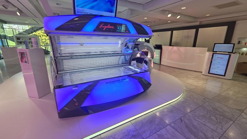 Ergoline Service, Witgoed en Apparatuur, Zonnebanken en Gezichtsbruiners, Zo goed als nieuw, Zonnebank dubbelzijdig, 15 lampen of meer