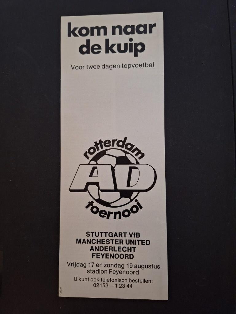 Oud knipsel Feyenoord AD-toernooi (1984), Ophalen of Verzenden, Gebruikt, Feyenoord, Poster, Plaatje of Sticker