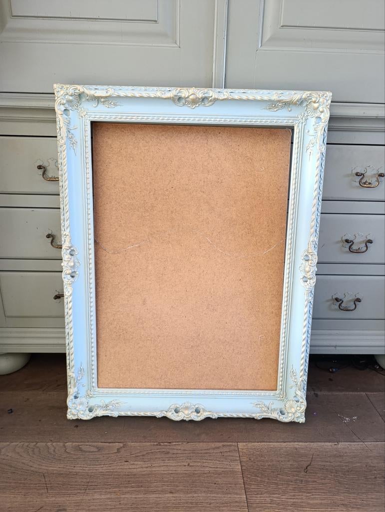 Grote houten lijst. Blauw, Ophalen, Gebruikt, 75 cm of meer, 50 tot 75 cm