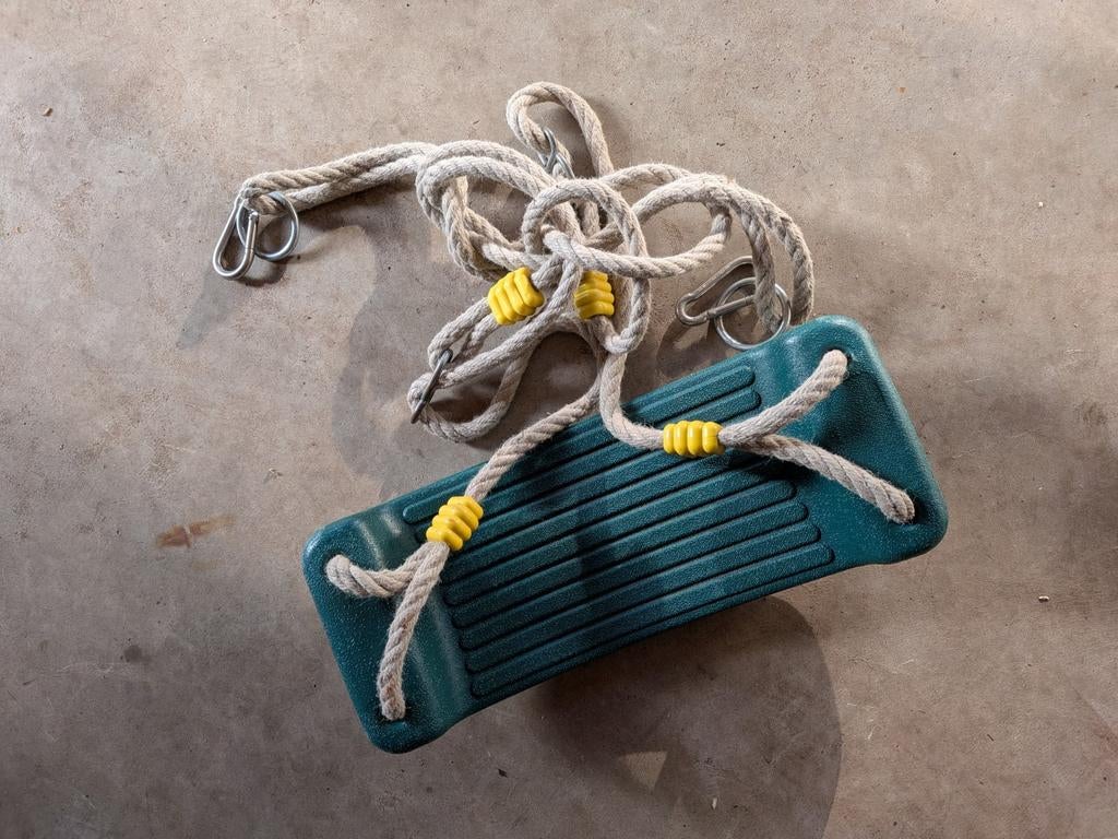 Groene Schommel met Touw, Kinderen en Baby's, Speelgoed | Buiten | Speeltoestellen, Ophalen of Verzenden, Gebruikt, Schommel, Aanbouwonderdeel