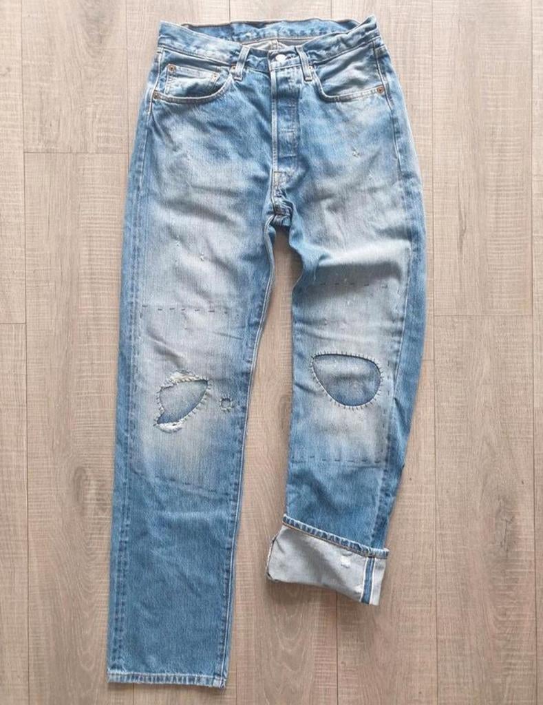 Levis Vintage Clothing 501 Selvedge 29, Blauw, Overige jeansmaten, Ophalen of Verzenden, Zo goed als nieuw