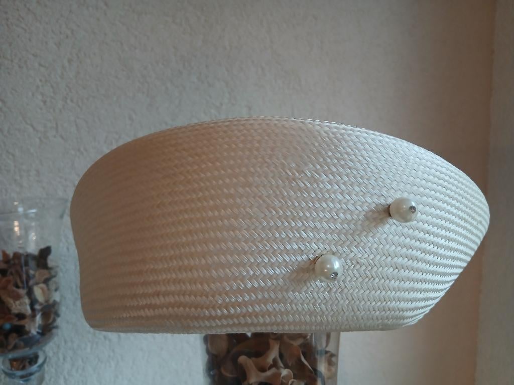Crème zomerhoed dopje zgan, Kleding | Dames, Hoeden en Petten, Ophalen of Verzenden, Zo goed als nieuw, One size fits all, Hoed