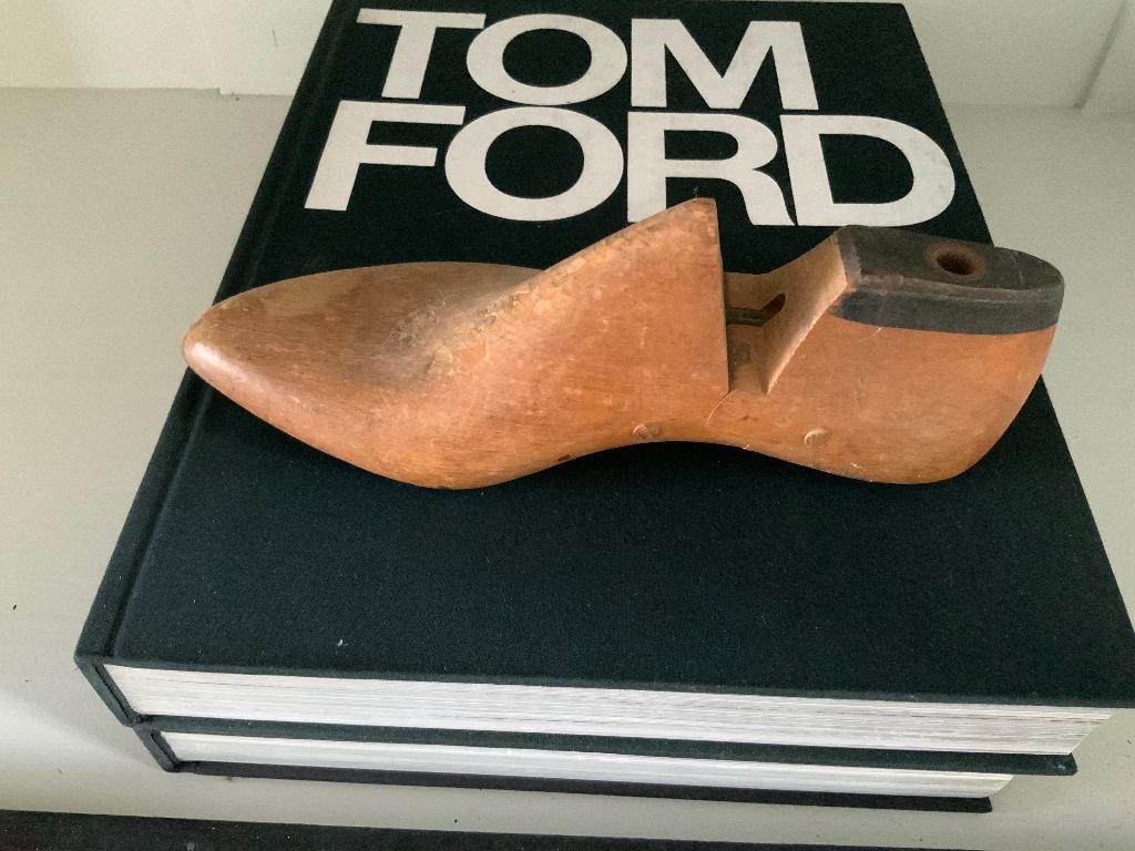 Oude brocante vintage houten schoenleest schoenmal mal, Ophalen