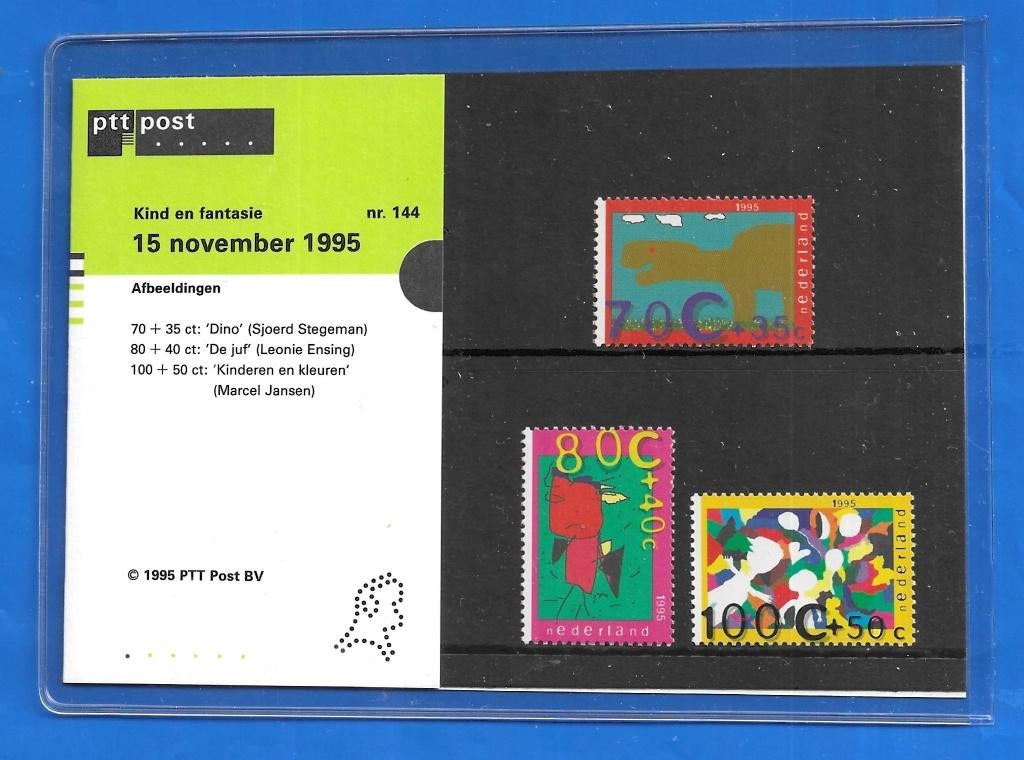 Postzegelmapje 144 - Kinderpostzegels 1995, Verzenden, Na 1940, Postfris